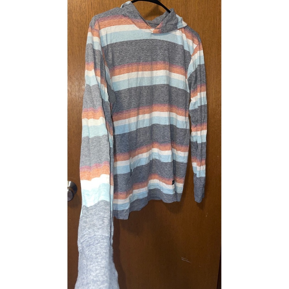 Men’s Vissla Multicolor Striped Lightweight Long Sleeve Hoodie - Size Medium